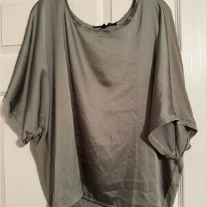 White House Black Market Silky Gray Blouse